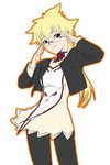  artist_request blonde_hair glasses long_sleeves my-otome sara_gallagher solo 