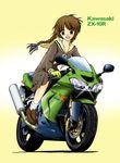  braid ground_vehicle komusou long_sleeves maria-sama_ga_miteru motor_vehicle motorcycle shimazu_yoshino solo twin_braids 