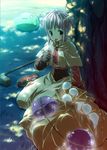  dappled_sunlight dripping food galore ice_cream ice_cream_cone long_sleeves poring ragnarok_online single_scoop sitting solo sunlight tongue tongue_out tree 