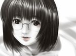  blush close-up glasses lips lipstick lowres makeup original solo spot_color sumomo_kpa 