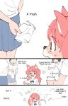  2019 anthro bullying canid canine clothed clothing comic cute_fangs dialogue english_text female fox fur_(theterm) group human mammal school_uniform simple_background standing text theterm trash uniform white_background 