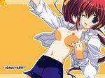  breasts comic_party large_breasts nipples nude nude_filter open_clothes open_shirt red_hair shirt solo takase_mizuki third-party_edit topless 