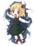  blonde_hair child darkness hair_ribbon long_sleeves necktie open_mouth outstretched_arms red_eyes ribbon rumia sakumo_(karatama) short_hair solo spread_arms touhou 