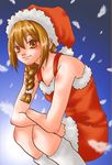  braid christmas lowres momose_kurumi pani_poni_dash! santa_costume solo 