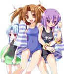  black_school_swimsuit duplicate imu_sanjo innertube len melty_blood multiple_girls name_tag one-piece_swimsuit school_swimsuit sion_eltnam_atlasia swimsuit tsukihime yumizuka_satsuki 