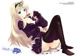  black_dress black_legwear black_panties blonde_hair blue_eyes dress duplicate kusugawa_sasara legs long_hair long_sleeves mizuki_makoto panties pantyshot solo thighhighs to_heart_2 underwear 