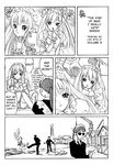  2girls comic copyright_request greyscale maid monochrome mori_kaoru multiple_boys multiple_girls translated 