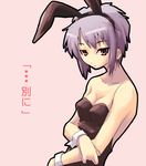  animal_ears backless_outfit bangs bunny_ears bunnysuit nagato_yuki nilitsu short_hair solo suzumiya_haruhi_no_yuuutsu 