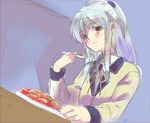  angel_beats! eating fate/stay_night fate_(series) food mapo_doufu motiko parody solo tenshi_(angel_beats!) 