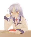  angel_beats! bad_id bad_pixiv_id eating food mapo_doufu retoro solo tears tenshi_(angel_beats!) 