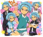  1boy blue_hair glasses headphones inazuma_eleven inazuma_eleven_(series) male male_focus otomura_gakuya purple_eyes school_uniform shota solo trap violet_eyes 