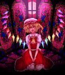  blonde_hair flandre_scarlet hat highres rainbow_order red_eyes side_ponytail solo touhou yuha_(yh-krm) 