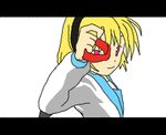  animated animated_gif blonde_hair blue_sailor_collar hare_hare_yukai higurashi_no_naku_koro_ni houjou_satoko kita_high_school_uniform long_sleeves lowres parody sailor_collar school_uniform serafuku solo suzumiya_haruhi_no_yuuutsu 