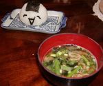  ascii_art food miso_soup namesake no_humans onigiri onigiri_(ascii_art) photo pun too_literal 