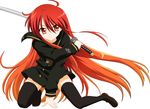  absurdres alastor_(shakugan_no_shana) highres jewelry long_sleeves pendant red_hair shakugan_no_shana shana thighhighs vector_trace 