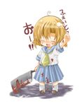  artist_request blood blush chibi hatchet higurashi_no_naku_koro_ni nose_hatchet ryuuguu_rena school_uniform solo tears 