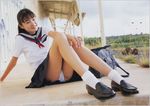  highres panties photo school_uniform shihono_ryo solo underwear 