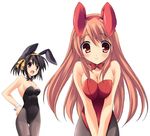  animal_ears asahina_mikuru brown_hair bunny_ears bunnysuit inuzumi_masaki multiple_girls pantyhose short_hair suzumiya_haruhi suzumiya_haruhi_no_yuuutsu 