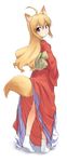  animal_ears artist_request copyright_request fox_ears japanese_clothes long_sleeves solo tabi tail 