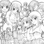  5girls asahina_mikuru biting everyone greyscale helmet koizumi_itsuki kunikida kyon kyon_no_imouto long_sleeves map_(blue_catty) monochrome multiple_boys multiple_girls nagato_yuki nurse sketch suzumiya_haruhi suzumiya_haruhi_no_yuuutsu taniguchi tsuruya 