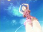  animated animated_gif armpits arms_up asahina_mikuru ball beach beachball bouncing_breasts breasts brown_hair casual_one-piece_swimsuit cloud day dutch_angle from_below large_breasts long_hair lowres one-piece_swimsuit outdoors pink_swimsuit polka_dot polka_dot_swimsuit screencap sidelocks sky solo sparkle standing suzumiya_haruhi_no_yuuutsu swimsuit swimsuit_skirt thigh_gap 