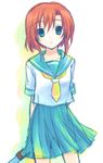  higurashi_no_naku_koro_ni looking_at_viewer orange_hair ryuuguu_rena school_uniform shima_tokio solo 