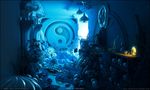  3d artist_request blue fantasy ice monochrome no_humans original realistic scenery wallpaper yin_yang 