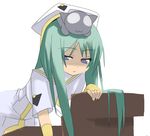  alice_carroll animal aria blue_eyes cat green_hair hat long_hair orange_planet_uniform president_maa simple_background 