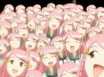  braid clone kage_kara_mamoru! konnyaku_yuuna multiple_girls pink_hair screencap too_many 
