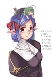  doll elf glasses long_sleeves misaki_takahiro pointy_ears priest priest_(ragnarok_online) ragnarok_online ribbon solo translation_request 