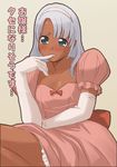  artist_request bow dark_skin dress elbow_gloves genderswap genderswap_(mtf) gloves grey_hair gundam laura_rolla long_hair loran_cehack lowres pink_dress red_bow solo source_request translation_request turn_a_gundam white_gloves 