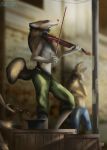  2018 anthro ashesdrawn canine day detailed_background digital_media_(artwork) fantasy hi_res holding_object male mammal outside sky standing wolf 