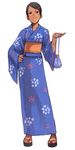  androgynous blue_kimono dark_skin fate/stay_night fate_(series) full_body hair_ornament hairclip hand_on_hip japanese_clothes kimono kinchaku long_sleeves makidera_kaede pouch sandals short_hair simple_background sketch solo standing yu_65026 yukata 