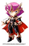  blue_eyes cape chibi crown gundam gundam_zz haman_karn jilpoong17 lowres pink_hair solo 