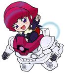  artist_request char's_deleted_affair chibi gundam haman_karn long_sleeves lowres mecha pink_hair psycommu_rick_dom rick_dom solo 