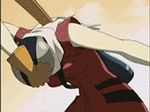  2girls animated animated_gif flcl haruhara_haruko kiss lowres multiple_girls nandaba_naota samejima_mamimi 