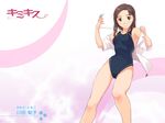  forehead kawada_tomoko kimi_kiss long_hair one-piece_swimsuit school_swimsuit smile solo swimsuit takayama_kisai teacher wallpaper whistle 