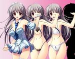  bikini cosplay_roshutsu_kenkyuukai hinata_aya lingerie long_hair lowres maid misakura_nankotsu panties swimsuit underwear 