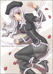  artist_request caren_hortensia fate/hollow_ataraxia fate/stay_night fate_(series) layered_sleeves long_sleeves lowres pantyhose silver_hair solo 