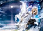  hatchet higurashi_no_naku_koro_ni konatsu_karasu night night_sky nose_hatchet ryuuguu_rena school_uniform sky solo thighhighs 