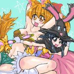  akiyama_otome artist_request cosplay hat liru liru_(cosplay) lowres multiple_girls oekaki pani_poni_dash! renkin_san-kyuu_magical_pokaan shiratori_suzune witch_hat wolf_girl yuuma_(renkin_san-kyuu_magical_pokaan) yuuma_(renkin_san-kyuu_magical_pokaan)_(cosplay) 