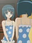  casual_one-piece_swimsuit frilled_swimsuit frills mirror one-piece_swimsuit reflection screencap smile solo strawberry_panic! swimsuit tsukidate_chiyo v_arms 