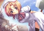  colonel_sanders day glasses hatchet higurashi_no_naku_koro_ni kfc oriental_hatchet ryuuguu_rena solo thighhighs tomose_shunsaku 