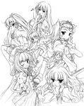  aiko_(renkin_san-kyuu_magical_pokaan) black_(artist) character_request everyone greyscale lineart long_sleeves monochrome multiple_girls pachira renkin_san-kyuu_magical_pokaan yuuma_(renkin_san-kyuu_magical_pokaan) 