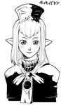  artist_request elf elvaan final_fantasy final_fantasy_xi greyscale monochrome pointy_ears prishe solo 