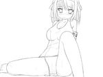  ezakishii greyscale monochrome one-piece_swimsuit school_swimsuit solo suzumiya_haruhi suzumiya_haruhi_no_yuuutsu swimsuit 