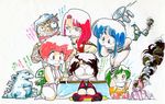  3girls 80s animal_print artist_self-insert bikini cosplay dirty_pair dokite_tsukasa gamera_(series) gamera_(turtle) godzilla godzilla_(series) kei_(dirty_pair) lum lum_(cosplay) mughi multiple_boys multiple_girls oldschool star_trek swimsuit tiger_print urusei_yatsura uss_enterprise yuri_(dirty_pair) 