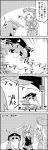  4koma :x animal_ears bottle braid bunny_ears comic commentary_request cork corked_bottle doorway greyscale hair_between_eyes hat highres holding holding_bottle jacket junko_(touhou) long_hair long_sleeves looking_at_another monochrome necktie nurse_cap pom_pom_(clothes) reisen_udongein_inaba seiza shaded_face shirt short_sleeves sitting skirt smile speed_lines sweatdrop tani_takeshi touhou translation_request very_long_hair yagokoro_eirin yukkuri_shiteitte_ne 