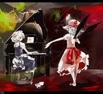  bat_wings grand_piano instrument izayoi_sakuya multiple_girls music piano remilia_scarlet shunsei_(muratou) singing touhou wings 