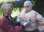  alex_louis_armstrong cosplay edward_elric fullmetal_alchemist long_sleeves male_focus multiple_boys muscle photo what 